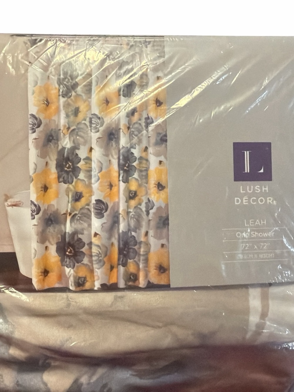 Leah Floral Shower Curtain - Yellow & Gray